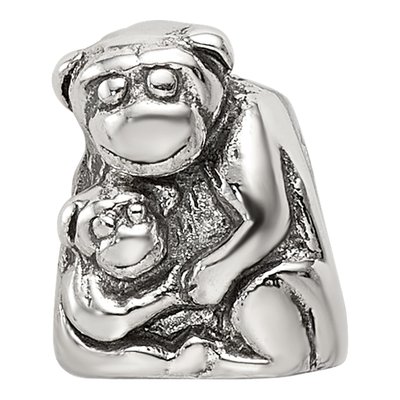 Sterling Silver Mama Baby Monkey Bead – view 5
