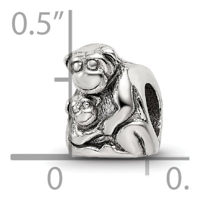 Sterling Silver Mama Baby Monkey Bead – view 6