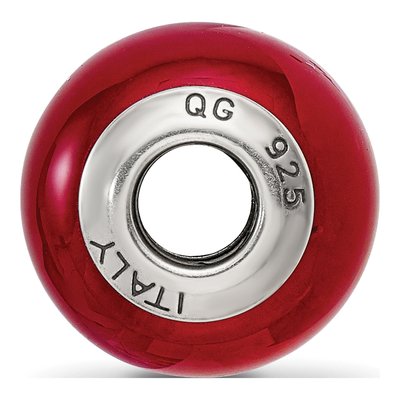 Sterling Silver Red Murano Glass Bead – view 4