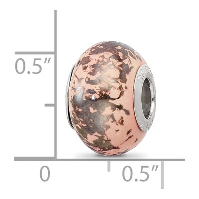 Sterling Silver Pink Ceramic Bead – view 6