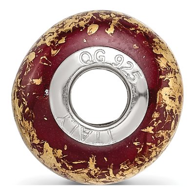 Sterling Silver Brown Foil Bead – view 4