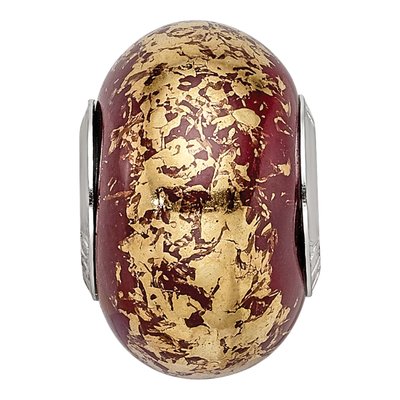 Sterling Silver Brown Foil Bead – view 5