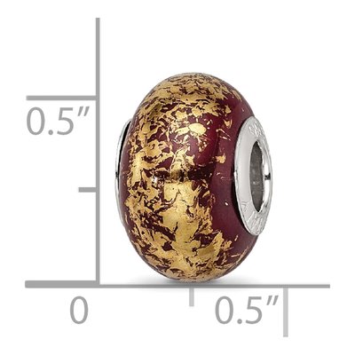 Sterling Silver Brown Foil Bead – view 6