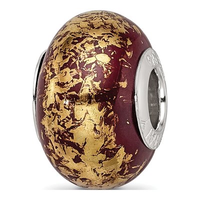 Sterling Silver Brown Foil Bead