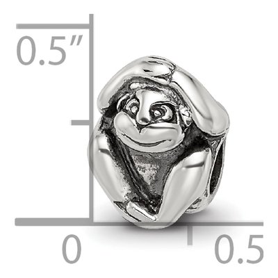 Sterling Silver Monkey Bead – view 6