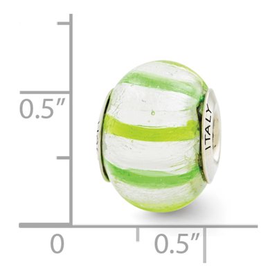 Sterling Silver Murano Glass Green Bead – view 4