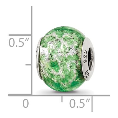 Sterling Silver Green Murano Bead – view 4