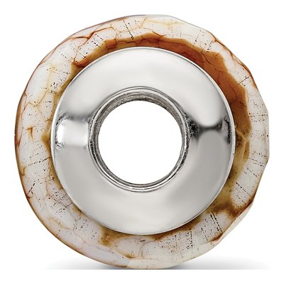 Sterling Silver Agate Cracked Shell Bead – view 4
