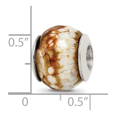 Sterling Silver Agate Cracked Shell Bead – view 6