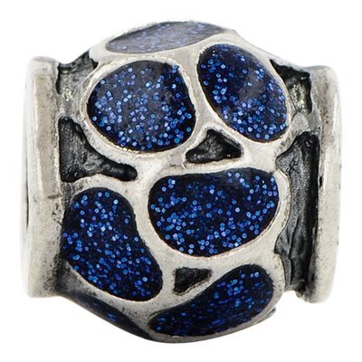Sterling Silver Blue Enamel Bead