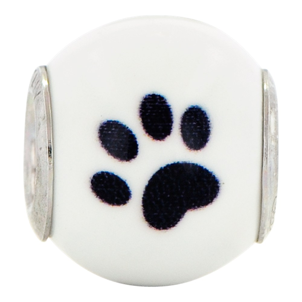 Sterling Silver Enameled Dog Bead