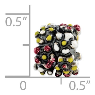Sterling Silver Enameled Flower Bead – view 4