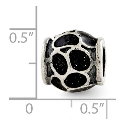 Sterling Silver Black Enamel Bead – view 4