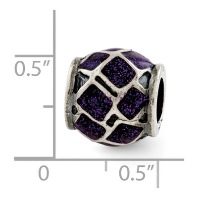 Sterling Silver Purple Enamel Bead – view 4