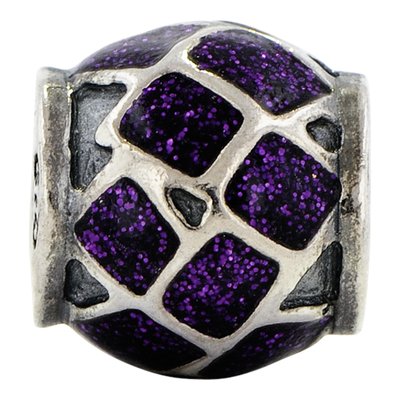 Sterling Silver Purple Enamel Bead