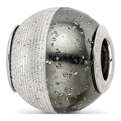 Sterling Silver Black Sparkle Bead