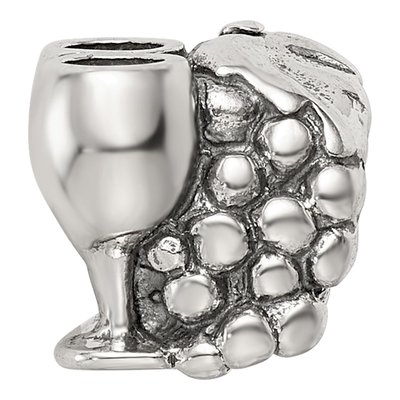 Sterling Silver Grapes Wine Glasses Bead – view 5