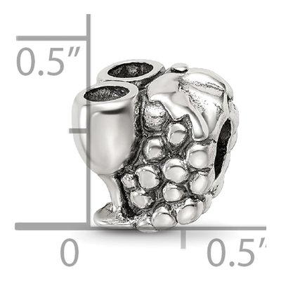 Sterling Silver Grapes Wine Glasses Bead – view 6
