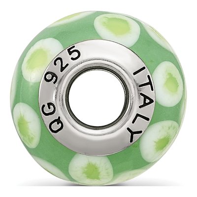 Sterling Silver Green Murano Bead – view 4