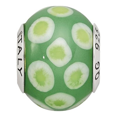 Sterling Silver Green Murano Bead – view 7