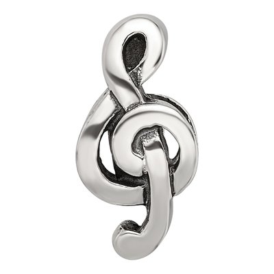 Sterling Silver Treble Clef Bead – view 5