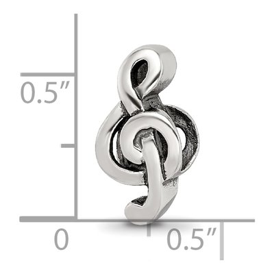 Sterling Silver Treble Clef Bead – view 6