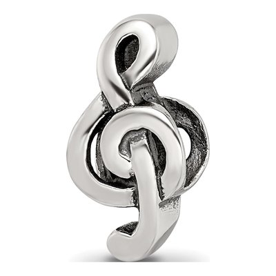 Sterling Silver Treble Clef Bead
