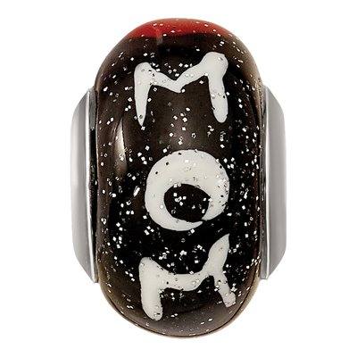 Sterling Silver Mom Hearts Glass Bead – view 6