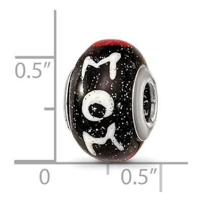 Sterling Silver Mom Hearts Glass Bead – view 7