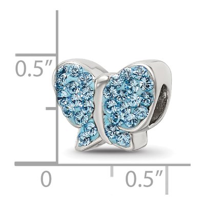 Sterling Silver Crystal Butterfly Bead – view 5