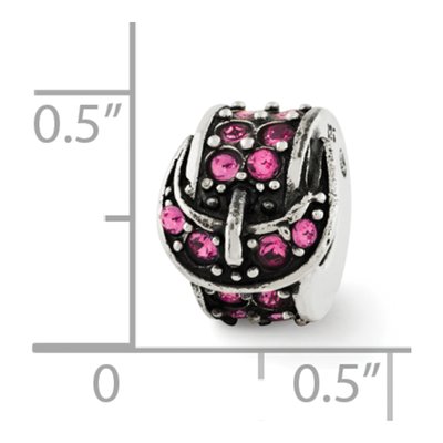 Sterling Silver Crystal Buckle Bead – view 3