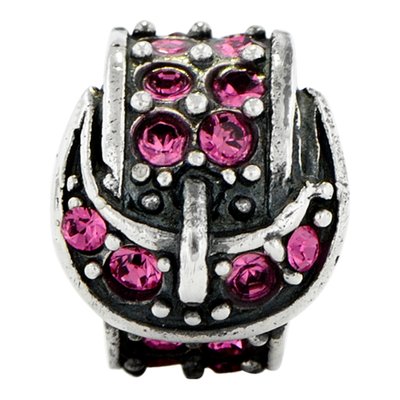 Sterling Silver Crystal Buckle Bead