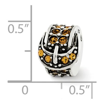 Sterling Silver Crystal Buckle Bead – view 3
