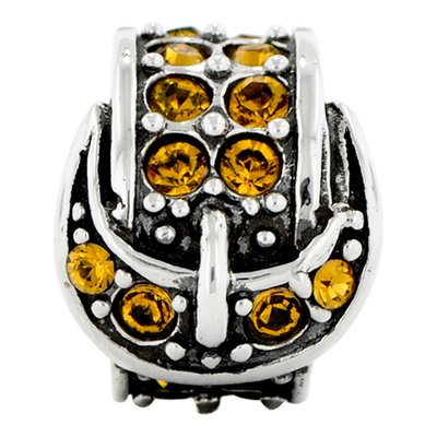 Sterling Silver Crystal Buckle Bead