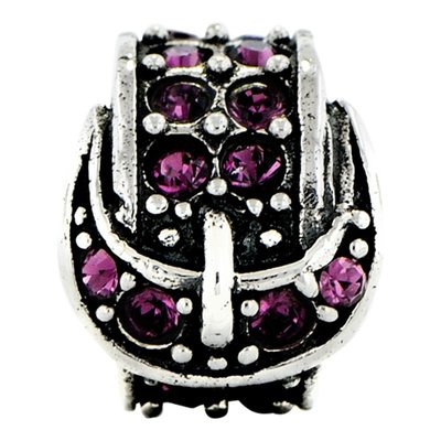 Sterling Silver Crystal Buckle Bead