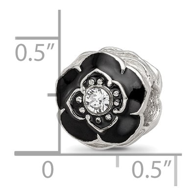 Sterling Silver Crystal Enameled Flower Bead – view 3