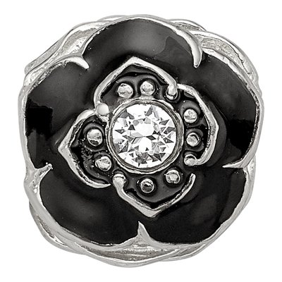 Sterling Silver Crystal Enameled Flower Bead – view 4