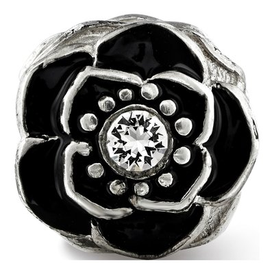 Sterling Silver Crystal Enameled Flower Bead – view 6
