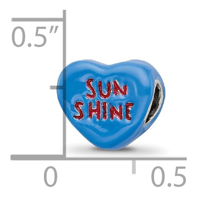 Sterling Silver Kids Sun Heart Bead – view 5