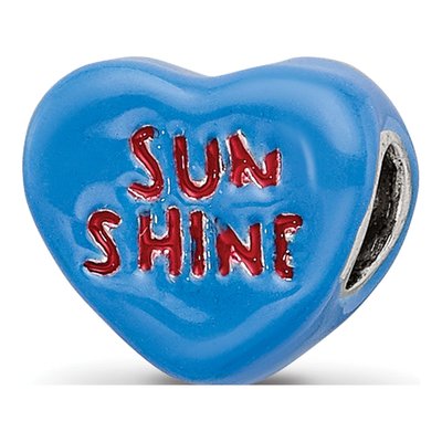 Sterling Silver Kids Sun Heart Bead