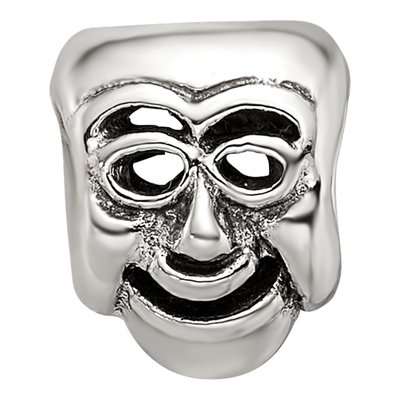 Sterling Silver Comedy Mask Bead – view 6