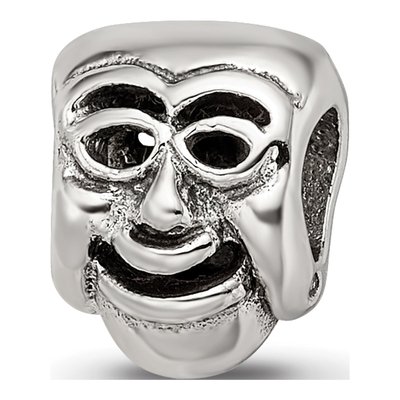 Sterling Silver Comedy Mask Bead