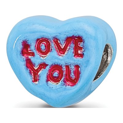 Sterling Silver Kids 'love You' Heart Bead