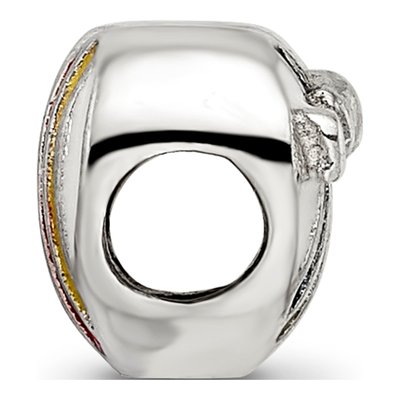 Sterling Silver Kids Enamel Heart Bead – view 2
