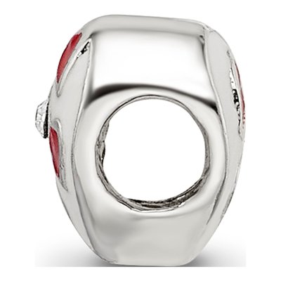 Sterling Silver Enamel Heart Bead – view 4