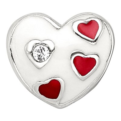 Sterling Silver Enamel Heart Bead – view 5