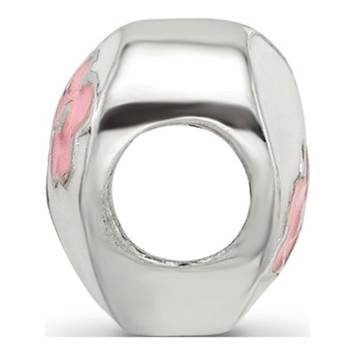 Sterling Silver Enamel Heart Bead – view 4