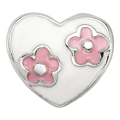 Sterling Silver Enamel Heart Bead – view 6