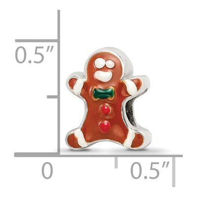 Sterling Silver Gingerbread Man Bead – view 5