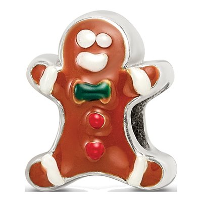 Sterling Silver Gingerbread Man Bead